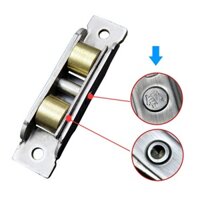 Combo 2 bánh xe đôi bằng inox cho cửa trượt-cửa lùa  rộng 16mm, dùng cho cửa lùa nhựa, nhôm, thép