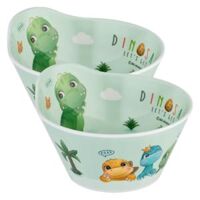 Combo 2 bát ăn dặm melamine cao cấp Moreware (W6015, tròn, khủng long)