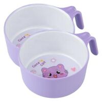 Combo 2 Bát ăn dặm melamine cao cấp Moreware (S1302, 1 tay cầm, mèo con)