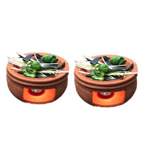 Combo 2 bếp đốt xông bồ kết và thảo dược làm sạch không khí - 16cm