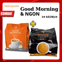 [Combo 2 bịch] 1 Cà Phê NGON Trần Quang & 1 Cafe Good Morning- 24 Gói/Bịch Tiện Lợi, Cafe 3in1