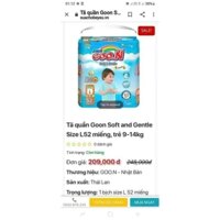 Combo 2 bịch bỉm quần Goon size M và L