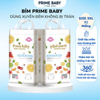 [COMBO 2 BỊCH BỈM SIZE 3XL 92 MIẾNG] Tã Quần Trẻ Em Prime Baby Siêu Thấm Hút, Bỉm Hoa Quả Giá Rẻ