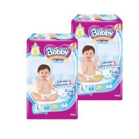 COMBO 2 BỊCH Bobby Tã dán L68 miếng (9 – 13kg)