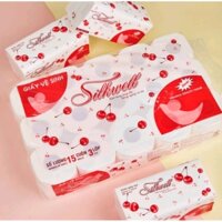 Combo 2 bịch giấy vệ sinh Silkwell cherry cao cấp 3 lớp(1 bịch 15 cuộn Hàng chính hãng)