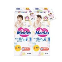 COMBO 2 BỊCH Merries NK Tã dán XL-40 (mẫu mới)