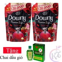 Combo 2 bịch Nước xả vải Downy Đam Mê hương nước hoa túi 2.2 lít Tặng 1 chai dầu gió xanh 24ml - nước xả quần áo 2,2L đậ