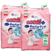 Combo 2 bịch tã Goon Plus size M 52 miếng cho trẻ 6-11 kg