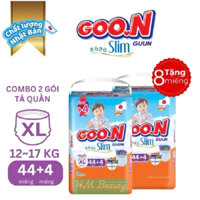 Combo 2 bịch tã quần GOO.N  Goon Slim + 4 miếng bên trong mỗi bịch tã, size M, L, XL, XXL, XXXL