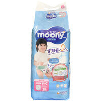 Combo 2 bịch Tã Quần Moony Bé Gái size XL 38 miếng cho bé 12 - 22kg