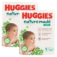 Combo 2 bỉm tã dán Huggies Platinum Nature Made size S 82 miếng (4-8kg) (giao bao bì ngẫu nhiên)