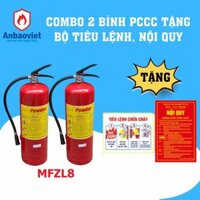 Combo 2 bình chữa cháy bột ABC 8kg - MFZL8, Tặng kèm bộ Tiêu lệnh, nội quy