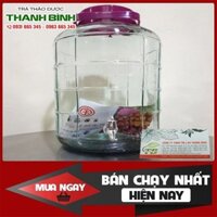 Combo 2 Bình Ngâm Sâm Thủy Tinh Nắp Tím 20 Lít - Hũ Ngâm Sâm 20 Lít