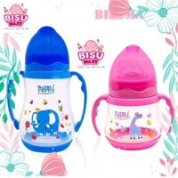 COMBO 2 Bình Sữa cổ rộng tay cầm nhựa PP Pappi 150ml và 250ml Thailand