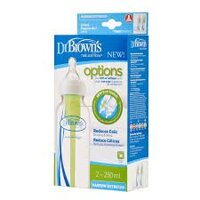 Combo 2 bình sữa Dr Brown's cổ hẹp nhựa PP Option Flus dung tích 250ml