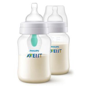 Combo 2 bình sữa giảm đầy hơi với van giữ sữa AirFree Philips Avent SCF813/24 - 260ml