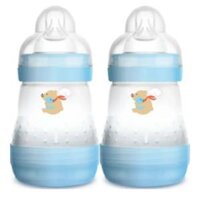 Combo 2 Bình sữa Mam Easy Start Anticolic (chống đầy hơi, 160ml, xanh dương)