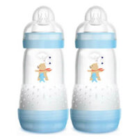 Combo 2 Bình sữa Mam Easy Start Anticolic (chống đầy hơi, 260ml, Xanh dương)
