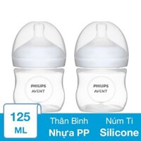 Combo 2 bình sữa nhựa PP Philips Avent SCY900/02 cổ rộng 125 ml (0 - 1 tháng)