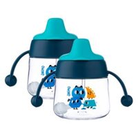 Combo 2 bình tập uống núm mỏ vịt  Animo 180ml (xanh)