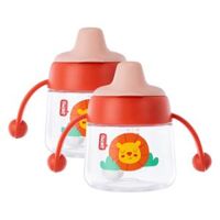 Combo 2 bình tập uống núm silicone Animo (đỏ, 180ml, RK-B1042A)