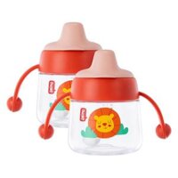 Combo 2 bình tập uống núm silicone Animo (đỏ, 180ml, RK-B1042A)