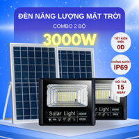 COMBO 2 BỘ ĐÈN NĂNG LƯỢNG MẶT TRỜI 3000W - VỎ NHỰA ABS, Đèn sáng không tốn điện, độ sáng 6-8 tiếng. Chống nước IP69