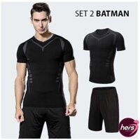 Combo 2 Bộ Đồ Tập Gym Batman Cho Nam, bộ quần áo tập gym nam