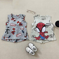 COMBO 2 BỘ ĐÙI COTTON BA LỖ SIÊU NHÂN NHỆN MARVEL GHI BE CHO BÉ TRAI. BỘ ĐÙI SÁT NÁCH MÁT MẺ MÙA HÈ BÉ TRA.