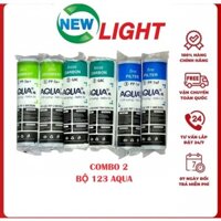 Combo 2 bộ lõi lọc 123 Aqua dùng cho máy lọc nước RO gia đình - Gồm 2 lõi số 1, 2 lõi số 2, 2 lõi số 3