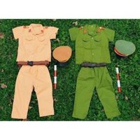 Combo 2 bộ quần áo công an trẻ em đầy đủ phụ kiện