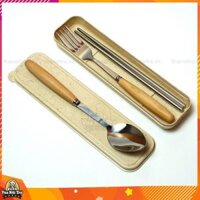 [Combo] 2 Bộ thìa đũa nĩa cá nhân bằng inox kèm hộp đựng