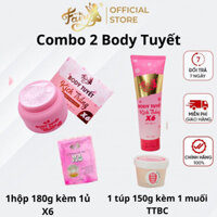 Combo 2 Body Tuyết (1 hộp 180g kèm 1 ủ X6 và 1 túp 150g kèm 1 muối TTBC)