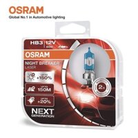 Combo 2 Bóng Đèn Halogen Tăng Sáng 150% OSRAM Night Breaker Laser HB3 12V 60W - Nhập Khẩu Chính Hãng