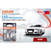Combo 2 Bóng Đèn Led Chân Ghim Nhỏ OSRAM Standard T10 W5W 12V Màu Trắng Cool - Nhập Khẩu Chính Hãng