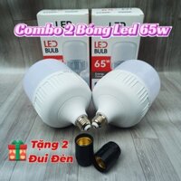 Combo 2 Bóng Đèn Led Trụ Bulb 65W Bóng Led Tròn Nhựa đui xoáy E27 sáng trắng công suất lớn Chính Hãng giá rẻ