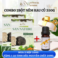 COMBO 2 Bột nêm rau củ San Nature thuần chay 350g , không chất điều vị tạo ngọt kết hợp nấm Truffle thượng hạng