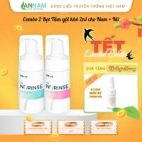 Combo 2 Bọt Tắm Gội Khô THA NORINSE -100ml (Nam & Nữ) - Dưỡng Sạch, Khử Mùi, Tiện Lợi Không Cần Nước