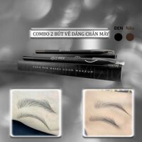 Combo 2 Bút Chì màu Nâu - Đen kẻ vẽ dáng lông mày Lymmer