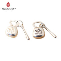Combo 2 cái charm bạc mõ tụng kinh hoa sen treo - Ngọc Quý Gemstones - Bạc Thái