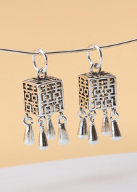 Combo 2 cái charm bạc thái hình lồng đèn vuông treo - Ngọc Quý Gemstones