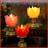 COMBO 2 CÁI ĐÈN HOA SEN ĐẶT BÀN THỜ SỬ DỤNG PIN, ĐÈN LED AN TOÀN
