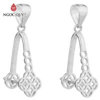Combo 2 cái khoen bạc móc mặt dây chuyền đồng điếu, mặt phật, tỳ hưu, hồ ly - Ngọc Quý Gemstones - 34-40mm