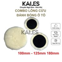 Combo 2 Cái  Lông Cừu Đánh Bóng Xe Hơi 100mm - 125mm - 180mm | KALES