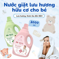 Combo 2 can nước giặt hữu cơ BB ECO 300ml hương cốm non và hương bạch trà, an toàn và dịu nhẹ cho da bé