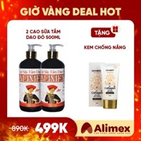 COMBO 2 Cao Sữa Tắm Dao Đỏ 500ml Tặng 1 Kem Chống Nắng