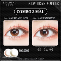 COMBO 2 cặp Kính áp tròng cận màu Nâu Hoàng Hôn - Nâu Vân Nước LOADING LENS, chất liệu cao cấp, đầy đủ độ, có giãn tròng