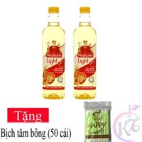 Combo 2 chai Dầu ăn Neptune Light chai 1 lít Tặng 1 bịch tăm bông - dầu thượng hạng an toàn cho sức khỏe