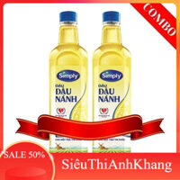 Combo 2 Chai Dầu Ăn Simply Đậu Lành 1 Lít