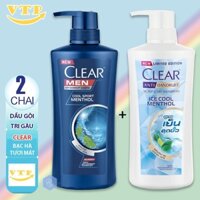 Combo 2 Chai Dầu Gội Clear Bạc Hà 400ml Clear Men 410ml